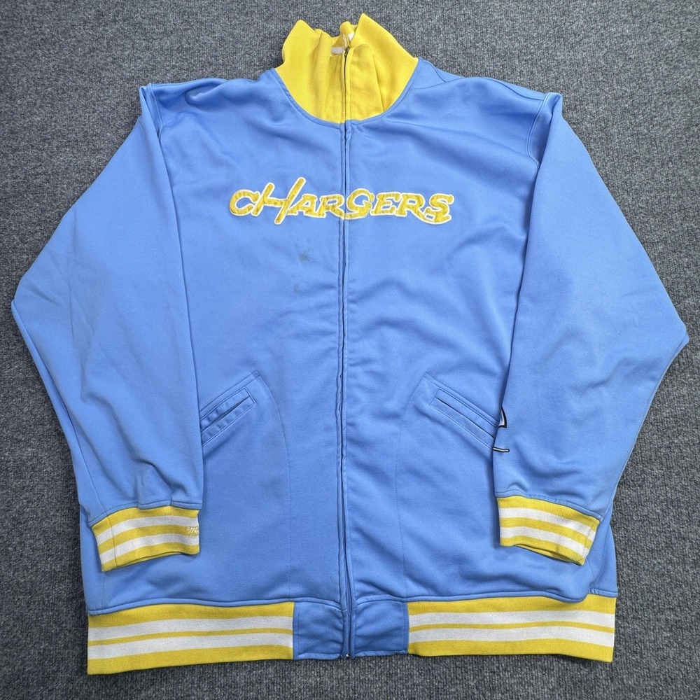 Chargers Mitchell & Ness Track Jacket Mens 5XL Blue Retro Throwback NFL
